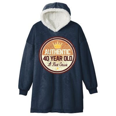 Authentic 40 Year Old Classic 40th Birthday Hooded Wearable Blanket