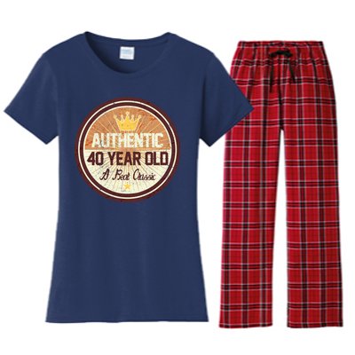 Authentic 40 Year Old Classic 40th Birthday Women's Flannel Pajama Set