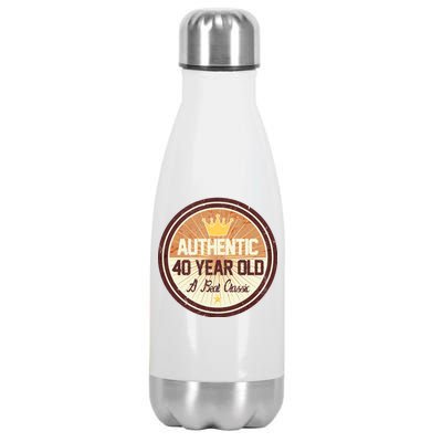 Authentic 40 Year Old Classic 40th Birthday Stainless Steel Insulated Water Bottle