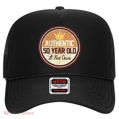 Authentic 50 Year Old Classic 50th Birthday High Crown Mesh Back Trucker Hat