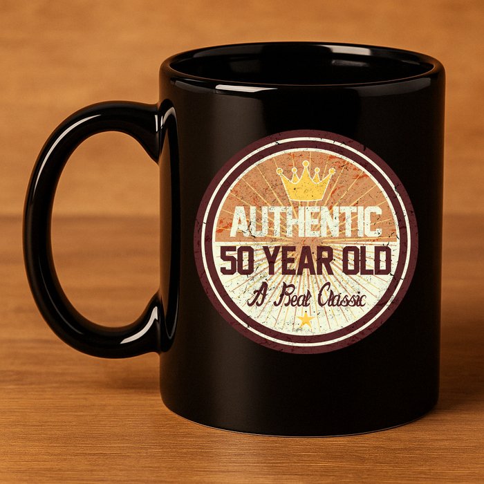 Authentic 50 Year Old Classic 50th Birthday 11oz C Handle Ceramic Mug