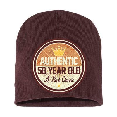 Authentic 50 Year Old Classic 50th Birthday Short Acrylic Beanie