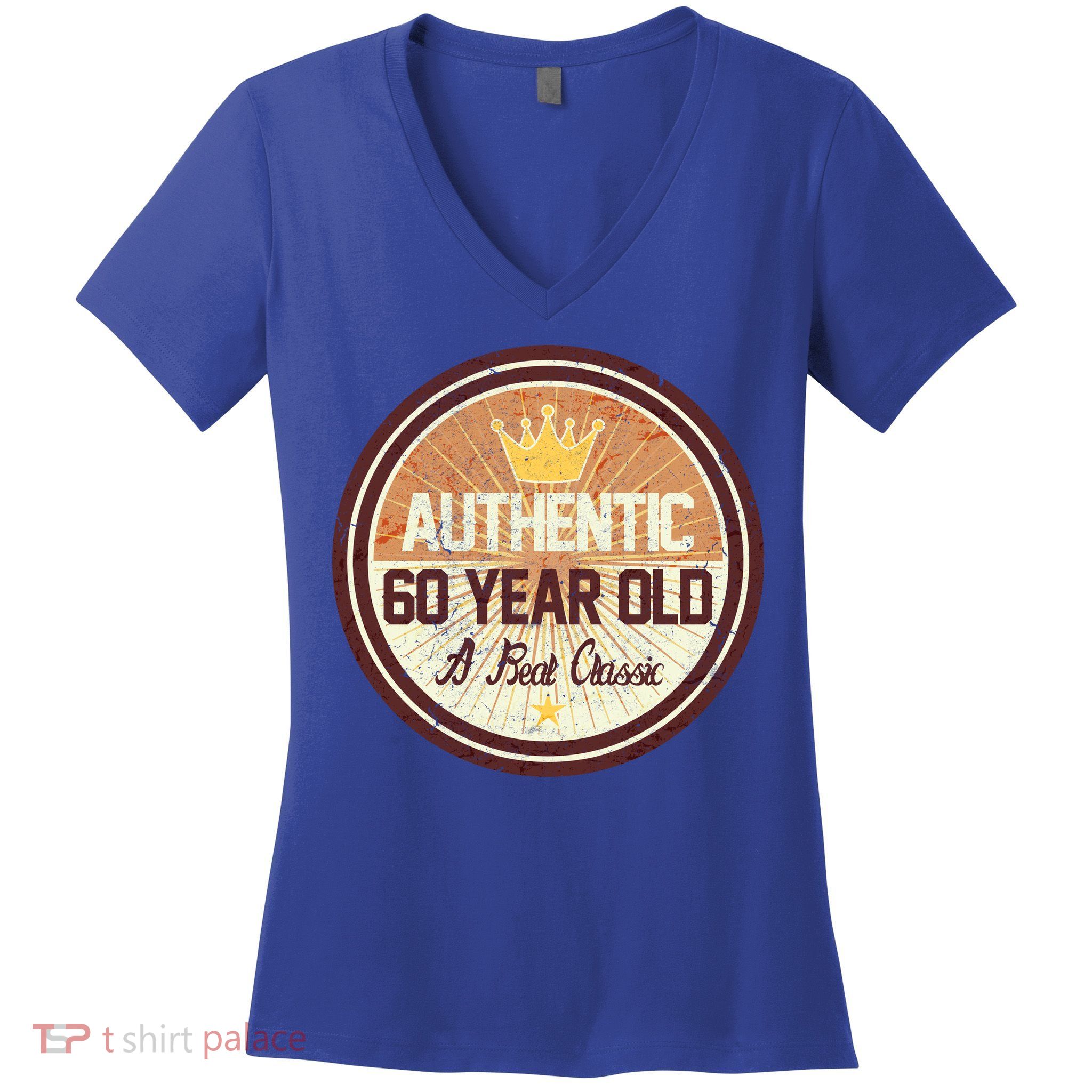 Authentic 60 Year Old Classic 60th Birthday Women's V-Neck T-Shirt