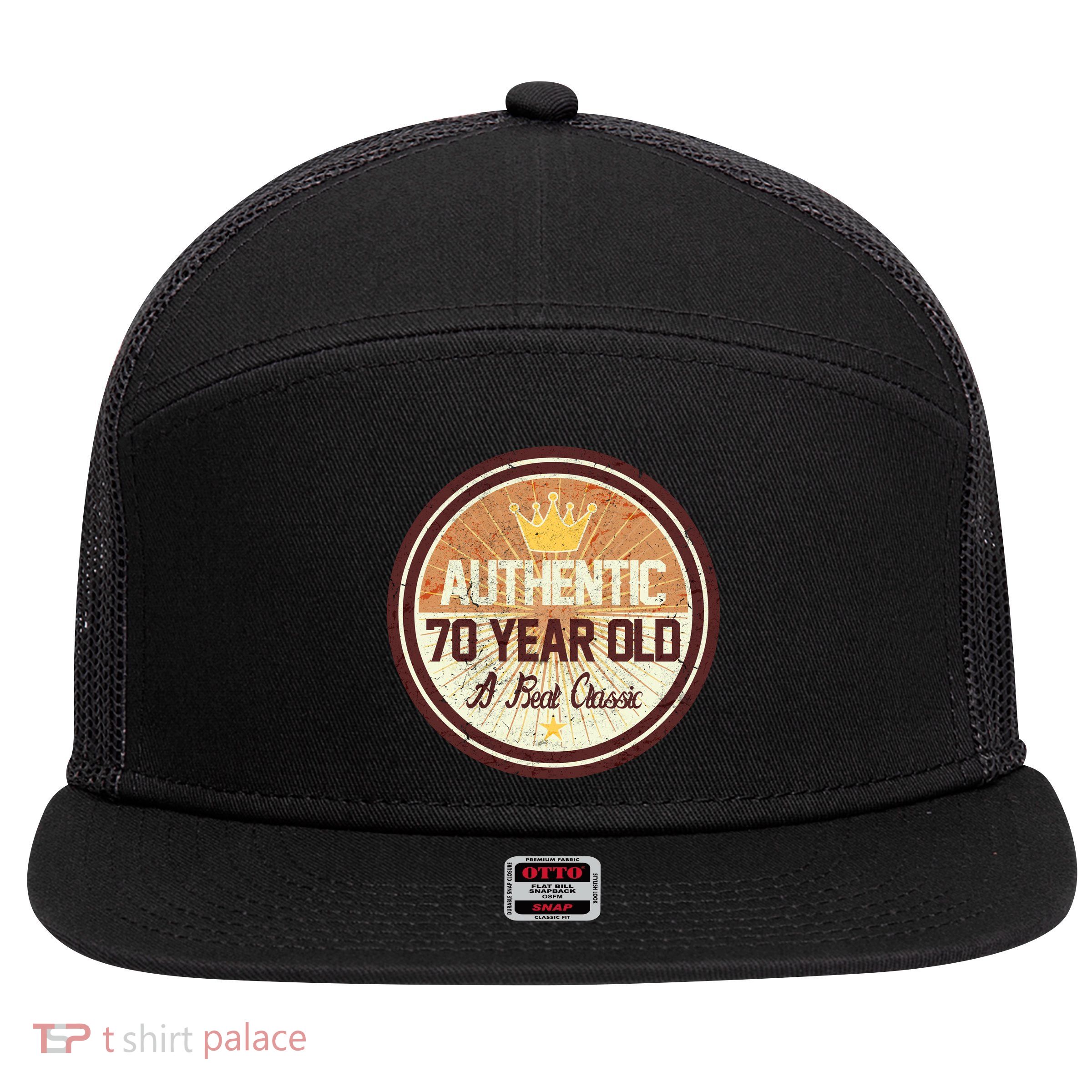 Authentic 70 Year Old Classic 70th Birthday 7 Panel Mesh Trucker Snapback Hat