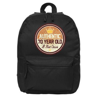 Authentic 70 Year Old Classic 70th Birthday 16 in Basic Backpack