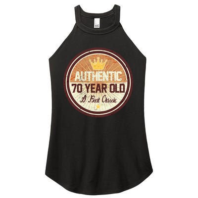 Authentic 70 Year Old Classic 70th Birthday Women's Perfect Tri Rocker Tank