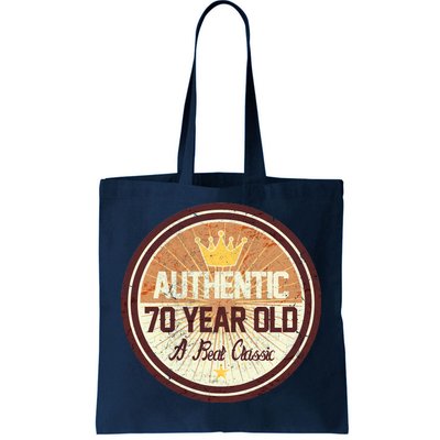 Authentic 70 Year Old Classic 70th Birthday Tote Bag