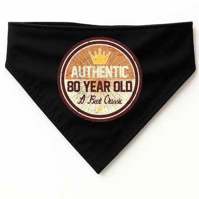 Authentic 80 Year Old Classic 80th Birthday USA-Made Doggie Bandana