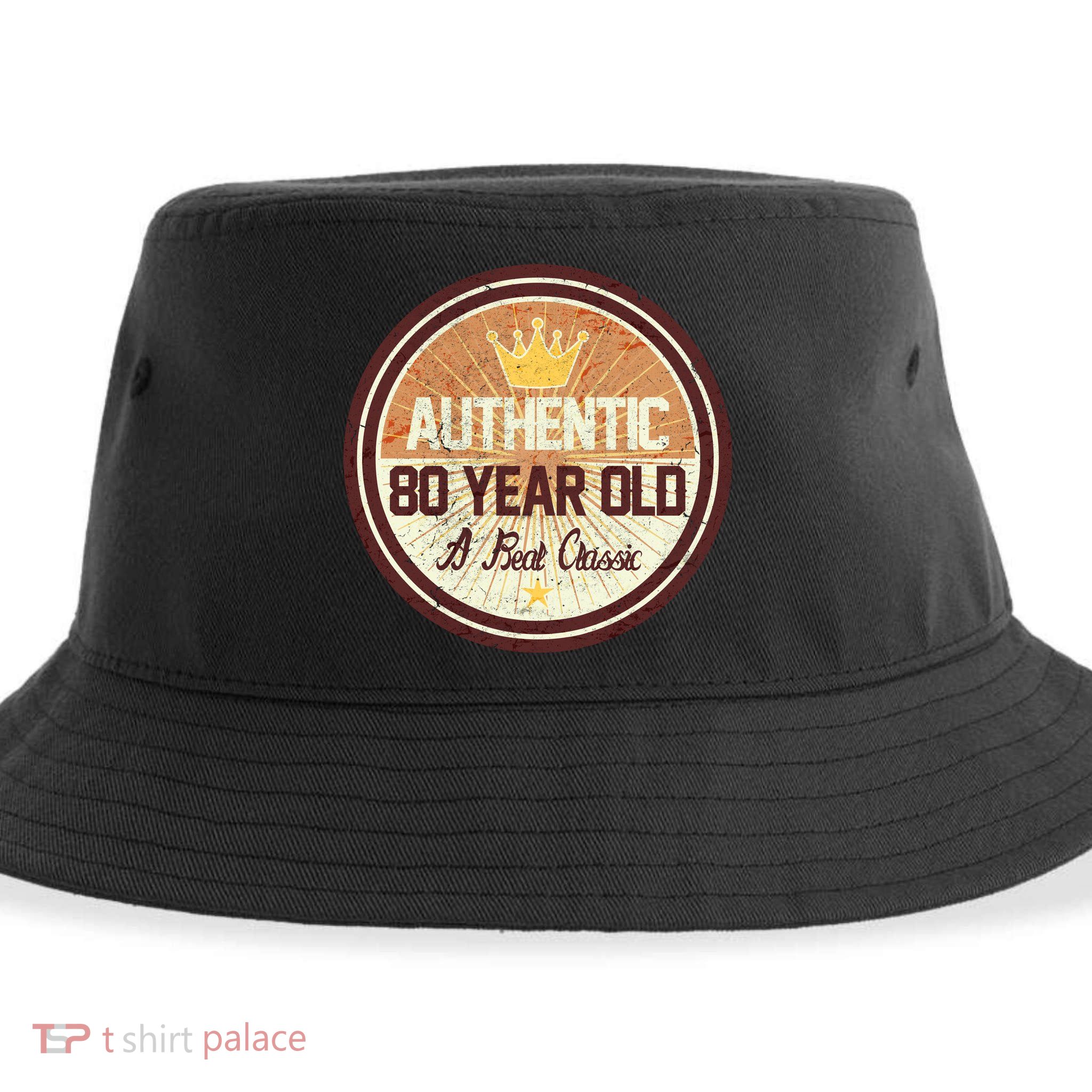 Authentic 80 Year Old Classic 80th Birthday Sustainable Bucket Hat