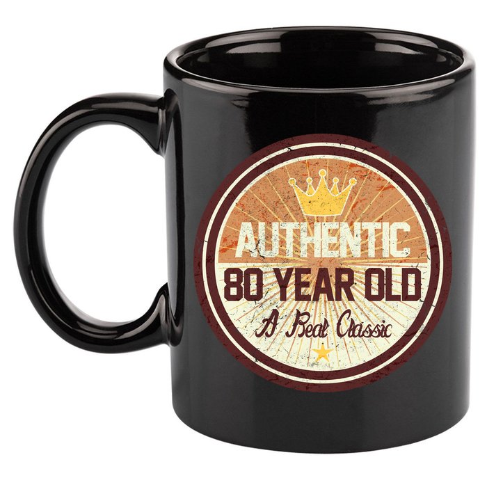 Authentic 80 Year Old Classic 80th Birthday 11oz C Handle Ceramic Mug