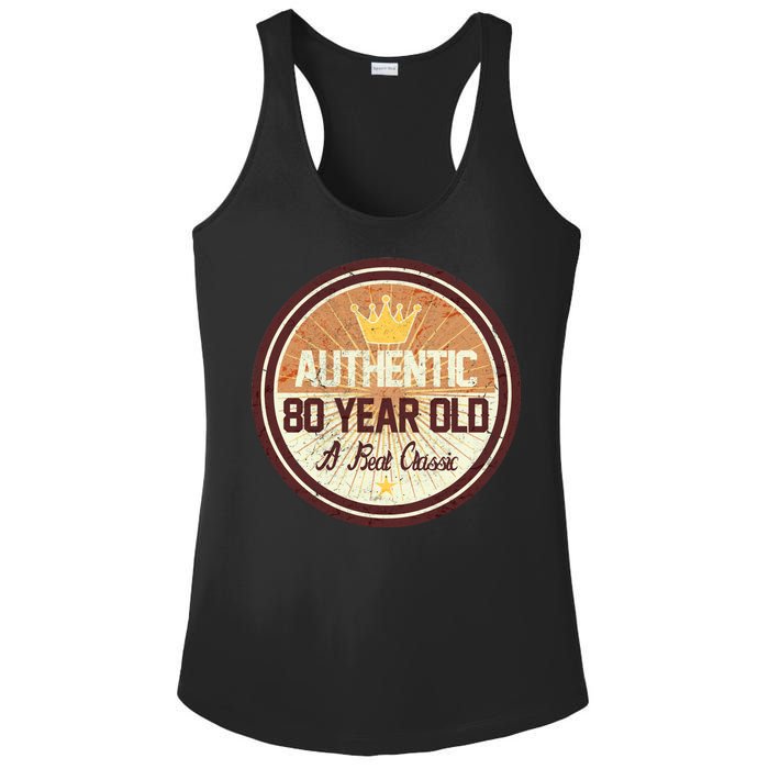 Authentic 80 Year Old Classic 80th Birthday Ladies PosiCharge Competitor Racerback Tank