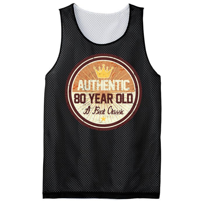 Authentic 80 Year Old Classic 80th Birthday Mesh Reversible Basketball Jersey Tank