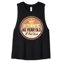 Authentic 80 Year Old Classic 80th Birthday Women's Racerback Cropped Tank