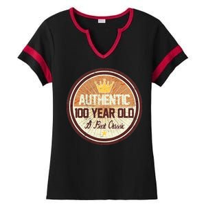 Authentic 90 Year Old Classic 90th Birthday Ladies Halftime Notch Neck Tee