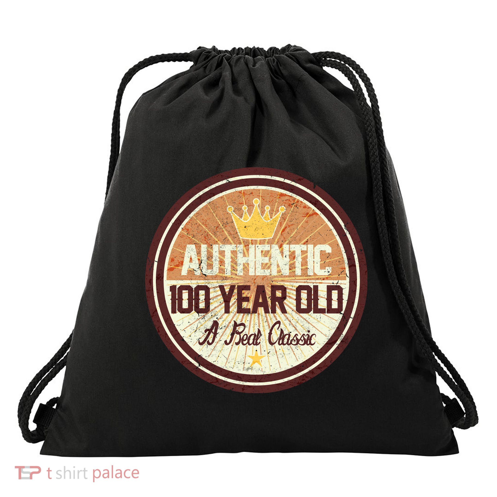 Authentic 90 Year Old Classic 90th Birthday Drawstring Bag
