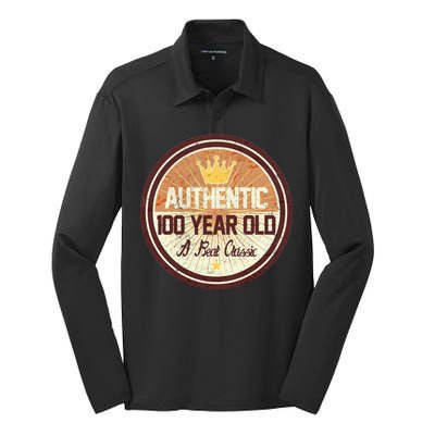 Authentic 90 Year Old Classic 90th Birthday Silk Touch Performance Long Sleeve Polo