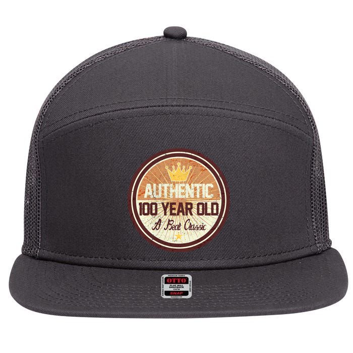 Authentic 90 Year Old Classic 90th Birthday 7 Panel Mesh Trucker Snapback Hat