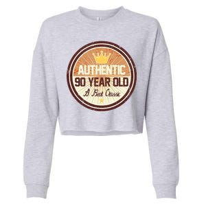 Authentic 90 Year Old Classic 90th Birthday Cropped Pullover Crew