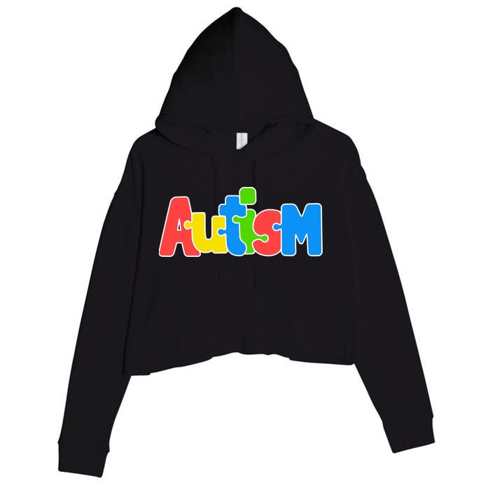 Autism - In A World Where You Can Be Anything BE KIND Crop Fleece Hoodie