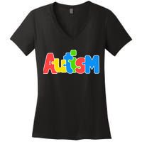 Autism - In A World Where You Can Be Anything BE KIND Women's V-Neck T-Shirt