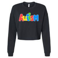 Autism - It's No Prob-llama To Be Different Cropped Pullover Crew