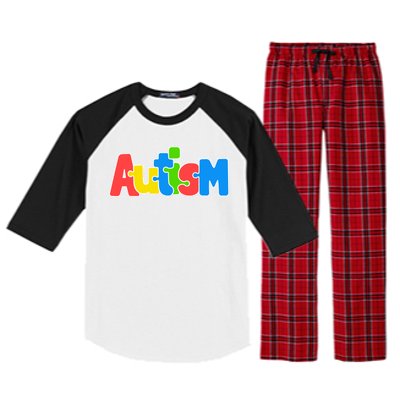 Autism - It's Ok To Be Different Crayons Raglan Sleeve Pajama Set