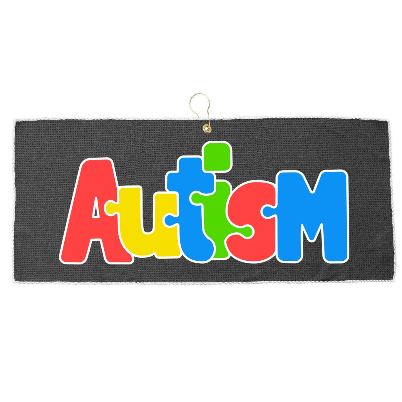 Autism - It's Ok To Be Different Crayons Large Microfiber Waffle Golf Towel