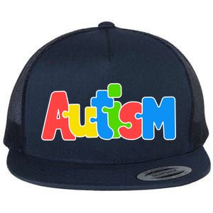 Autism - It's Ok To Be Different Crayons Flat Bill Trucker Hat