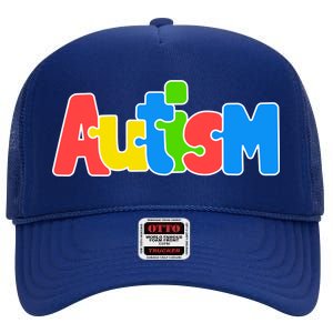 Autism - It's Ok To Be Different Crayons High Crown Mesh Back Trucker Hat