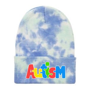 Autism - It's Ok To Be Different Crayons Tie Dye 12in Knit Beanie