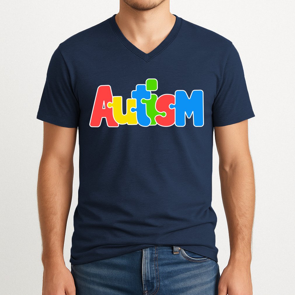 Autism - Love Completes The Puzzle V-Neck T-Shirt