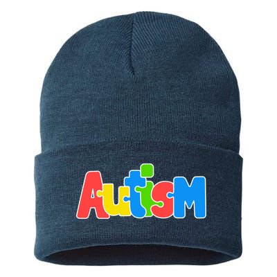 Autism - Love Completes The Puzzle Sustainable Knit Beanie