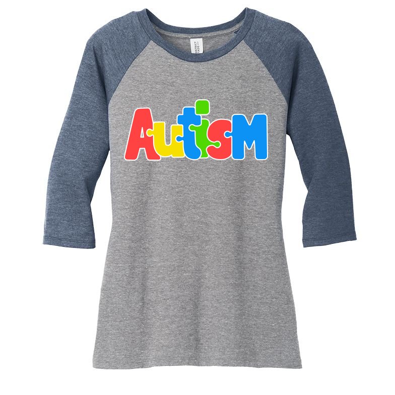 Autism - Love Completes The Puzzle Women's Tri-Blend 3/4-Sleeve Raglan Shirt