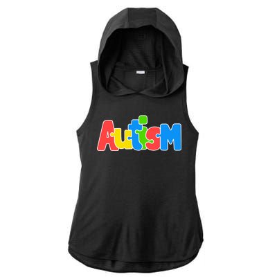 Autism Ladies PosiCharge Tri-Blend Wicking Draft Hoodie Tank