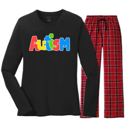 Autism Women's Long Sleeve Flannel Pajama Set 