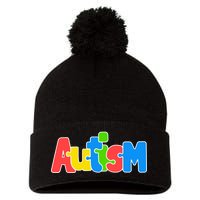 Autism Pom Pom 12in Knit Beanie