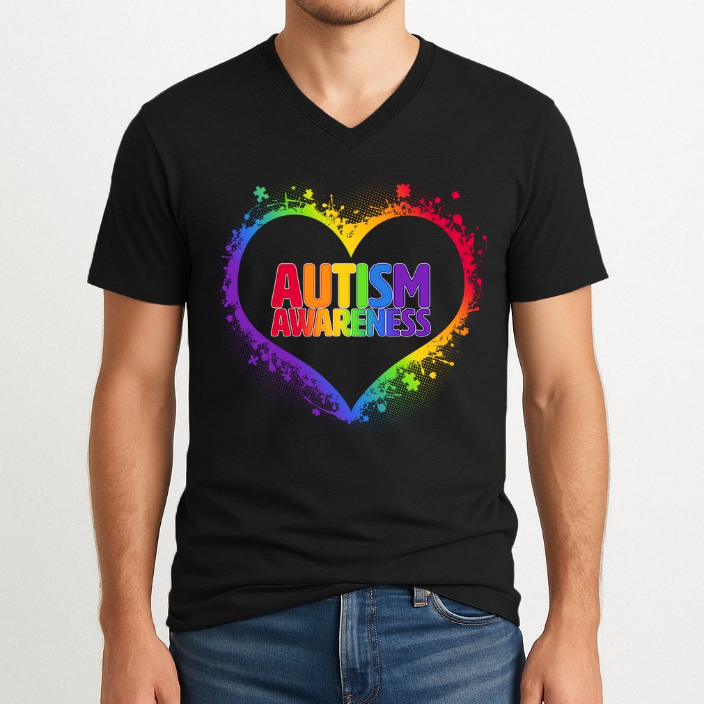Autism Awareness - Full Of Love V-Neck T-Shirt