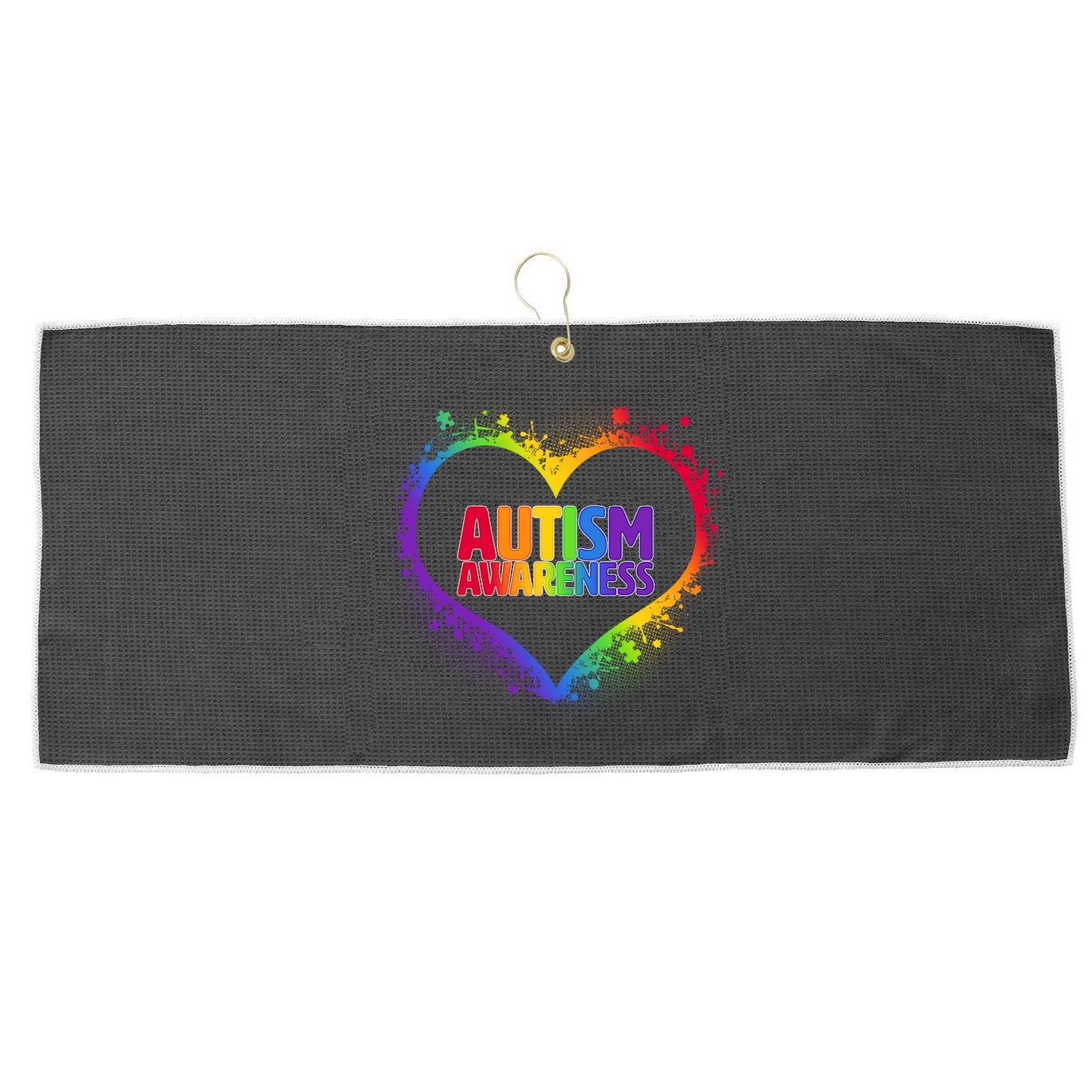Autism Awareness - Full Of Love Large Microfiber Waffle Golf Towel
