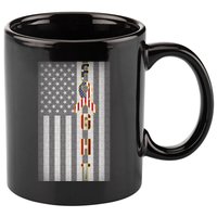 Autism Awareness American Flag 11oz C Handle Ceramic Mug