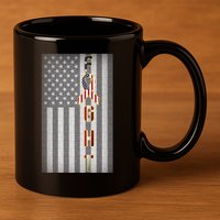 Autism Awareness American Flag 11oz C Handle Ceramic Mug