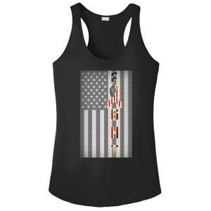 Autism Awareness American Flag Ladies PosiCharge Competitor Racerback Tank