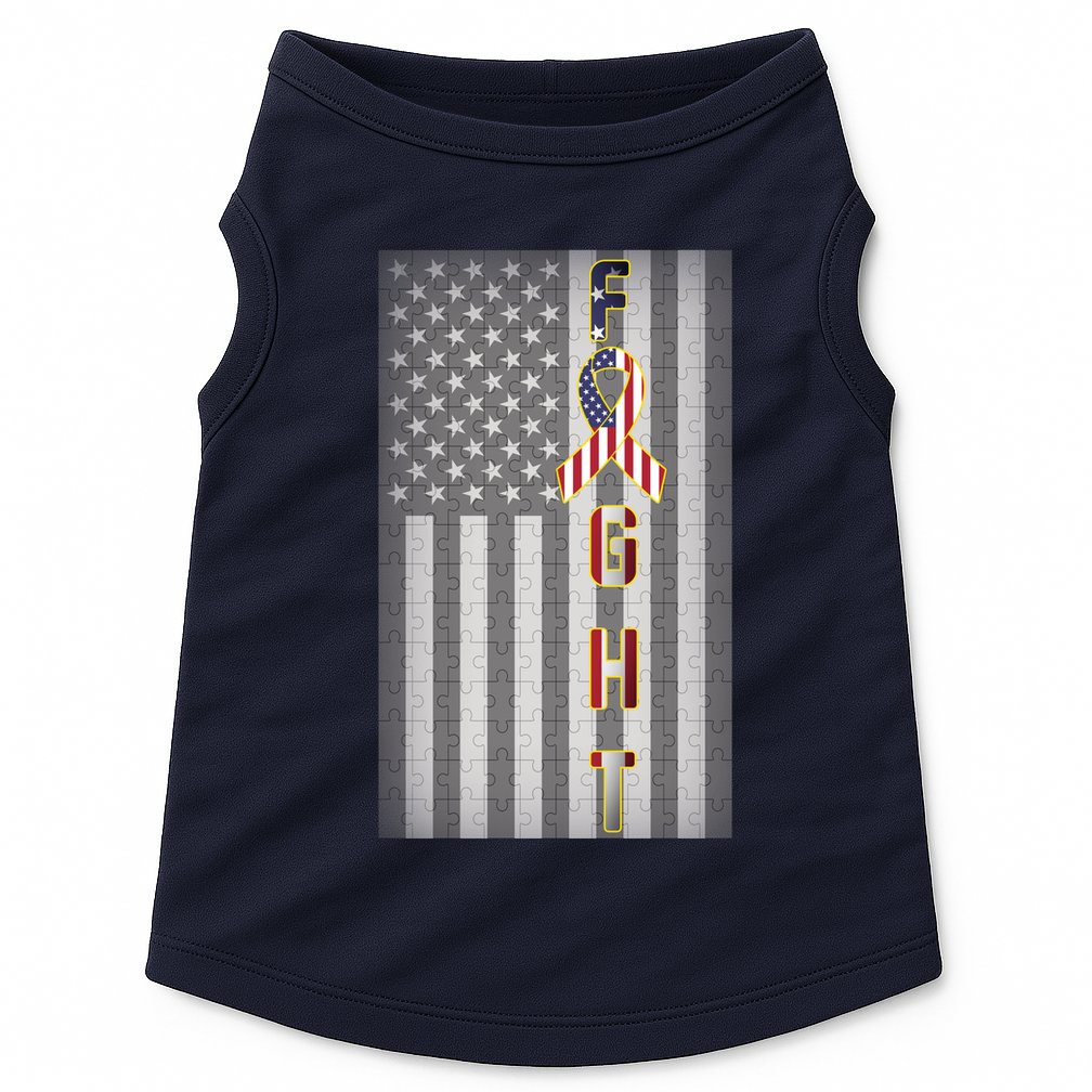Autism Awareness American Flag Doggie Tank