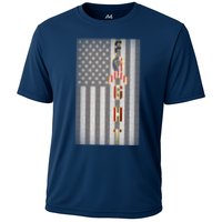 Autism Awareness American Flag Cooling Performance Crew T-Shirt