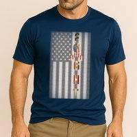 Autism Awareness American Flag Cooling Performance Crew T-Shirt