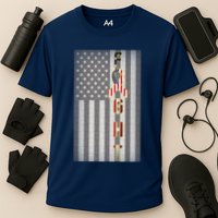Autism Awareness American Flag Cooling Performance Crew T-Shirt