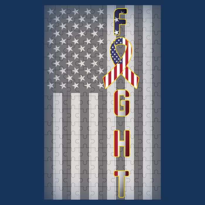 Autism Awareness American Flag Cooling Performance Crew T-Shirt