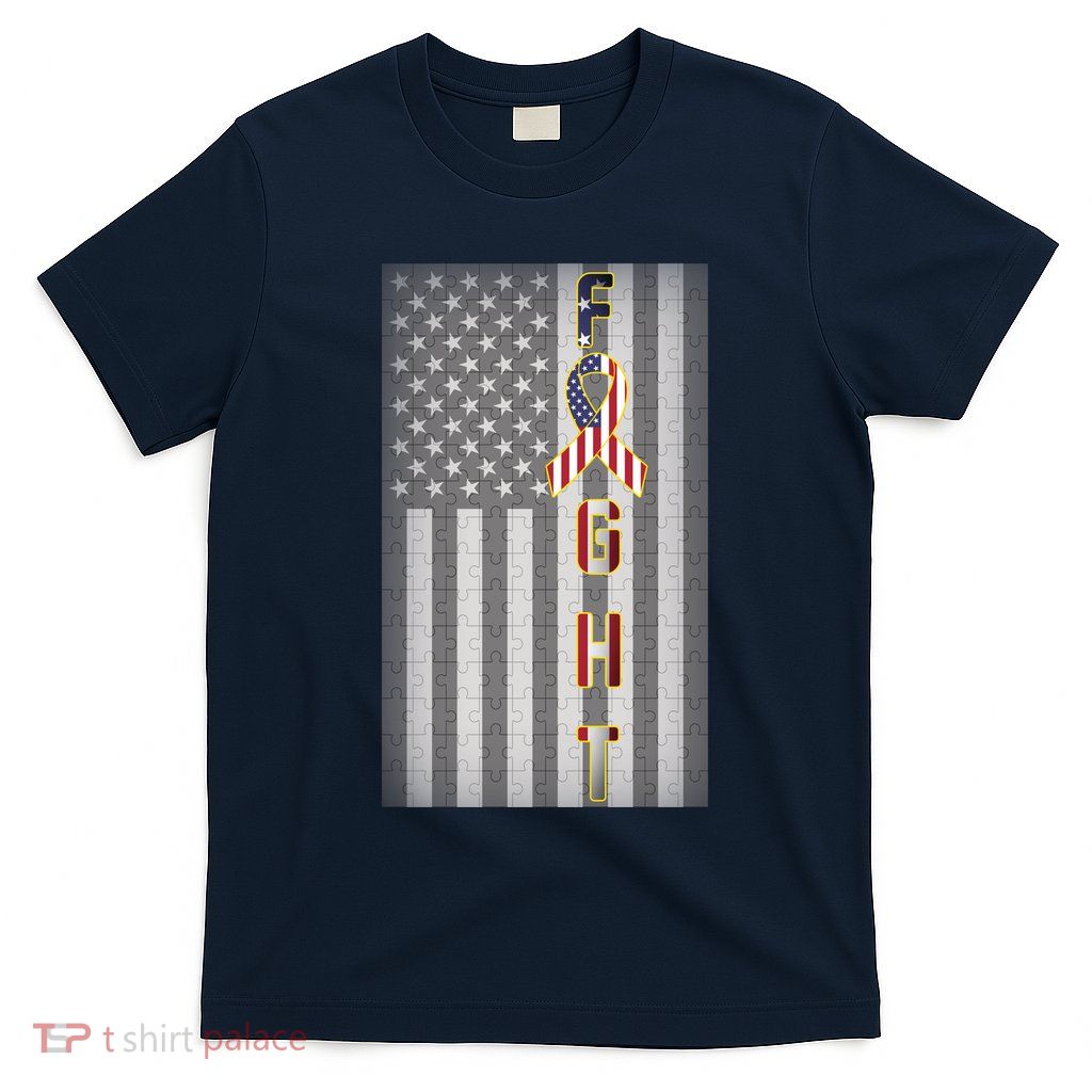 Autism Awareness American Flag T-Shirt