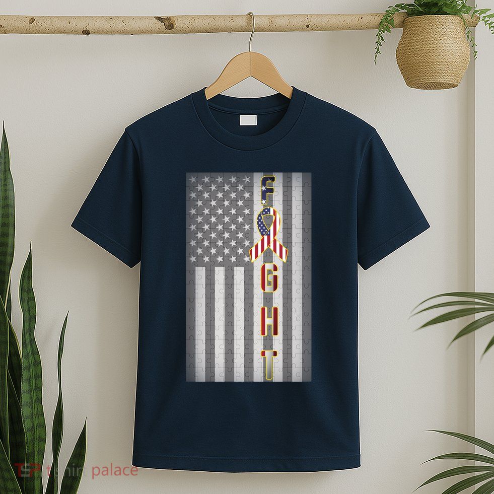 Autism Awareness American Flag T-Shirt