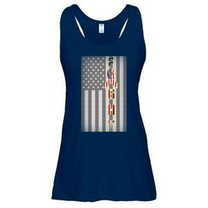 Autism Awareness American Flag Ladies Essential Flowy Tank