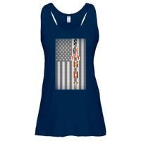 Autism Awareness American Flag Ladies Essential Flowy Tank